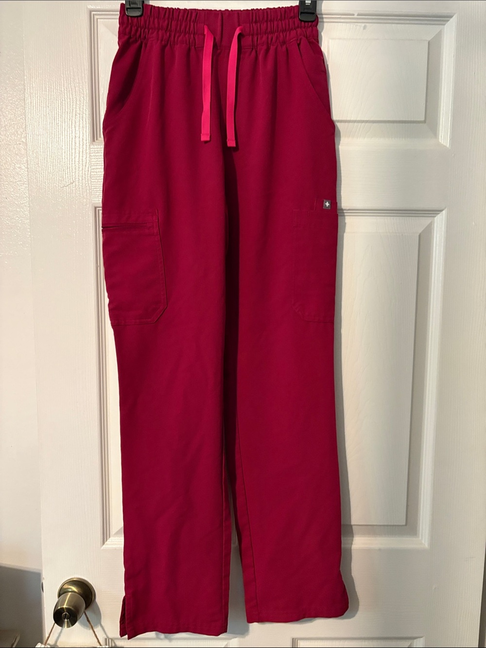 Figs Drawstring Cargo Pants - Bright Raspberry